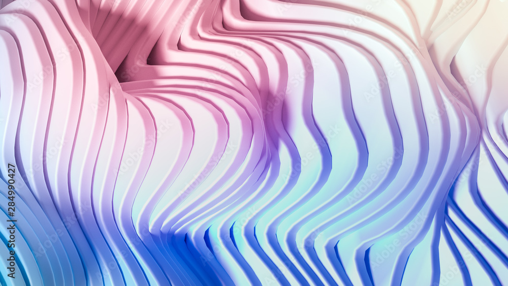 Obraz premium Elegant smooth wave lines background. 3d illustration, 3d rendering.