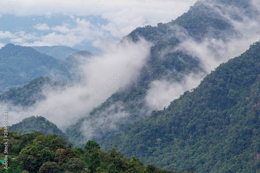 Landscape of complex mountain with fog in northern of Thailand. Landscape of complex mountain with fog in northern of Thailand.