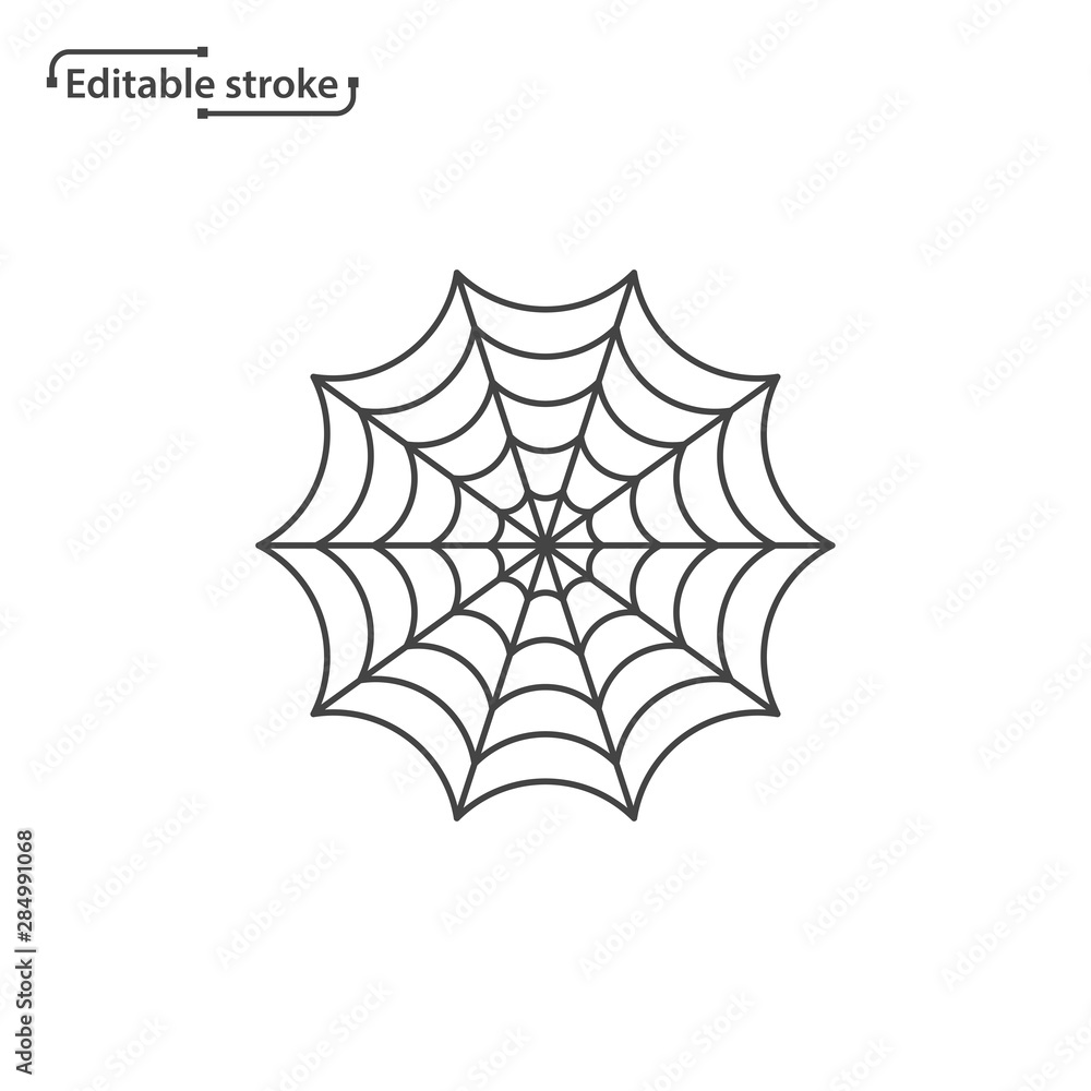 Spider web line vector icon. Editable stroke. Spider web line vector icon. Editable stroke.