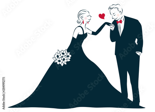 Wedding couple, Vector illustration