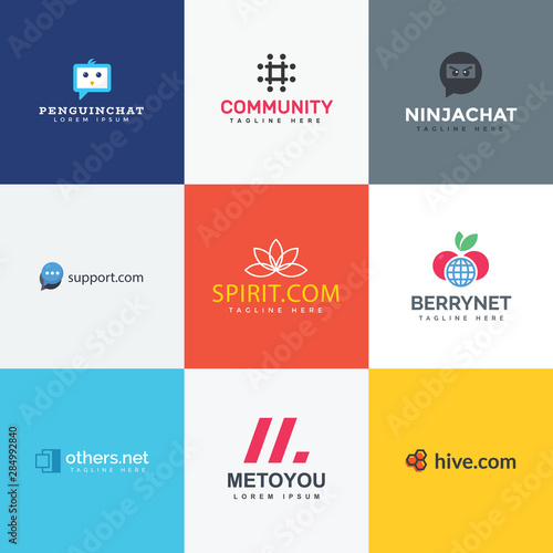Social Logos Flat Vectors Pack 