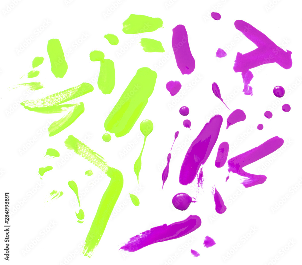 Nail Polish splatter on white background. The concept of fashion and beauty industry. - Image Nail Polish splatter on white background. The concept of fashion and beauty industry. - Image