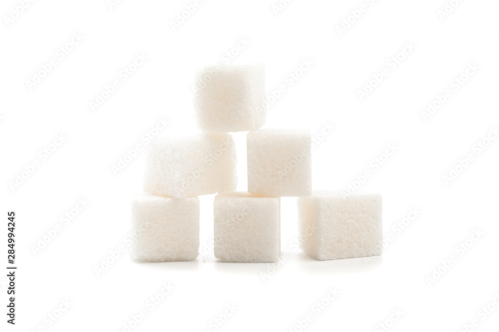 .Sugar cubes on white background isolated - Image .Sugar cubes on white background isolated - Image