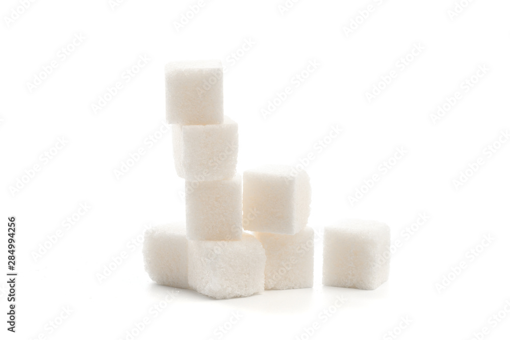 .Sugar cubes on white background isolated - Image .Sugar cubes on white background isolated - Image