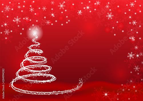 Christmas and happy new year red vector background with red snowball
