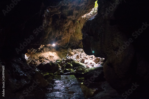 Inside View of the Mawsmai Cave Located in Northeastern India (Cherrapunji, Meghalaya)