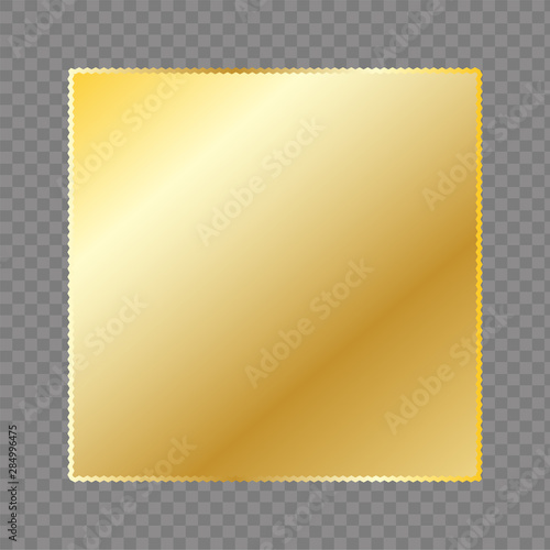 Gold rectangular seal. Vector