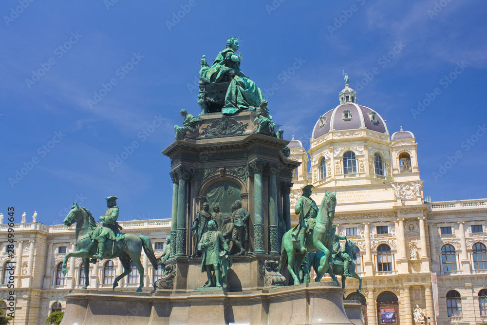 Monument to Maria Theresia and Museum of Natural History in Vienna, Austria