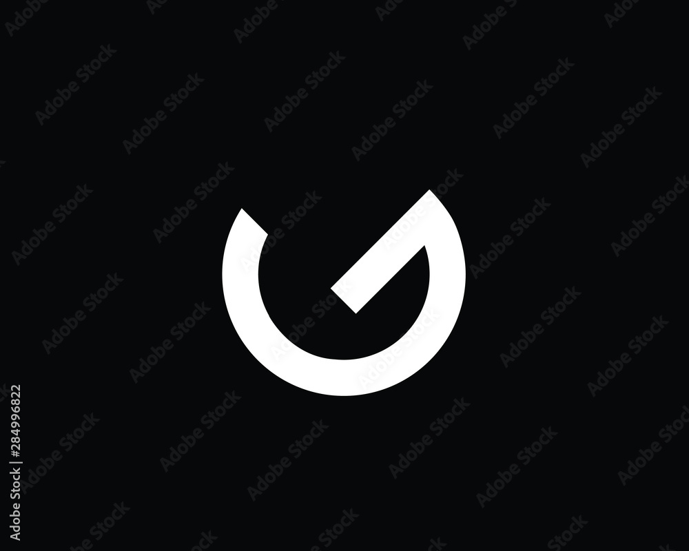 Outstanding Professional Elegant Trendy Awesome Artistic Black and White Color G UG Initial Based Alphabet Icon Logo