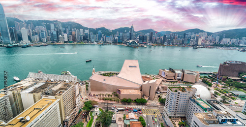 Photography Amazing aerial skyline of Hong Kong from Kowloon