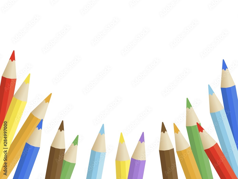 Fototapeta premium Back to school, Colored Pencil poster template