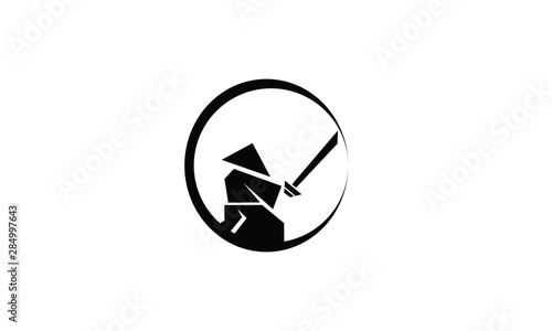 abstract ninja logo design vector