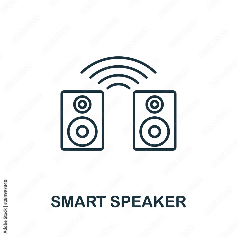 Smart Speaker outline icon. Creative design from smart devices icon ...