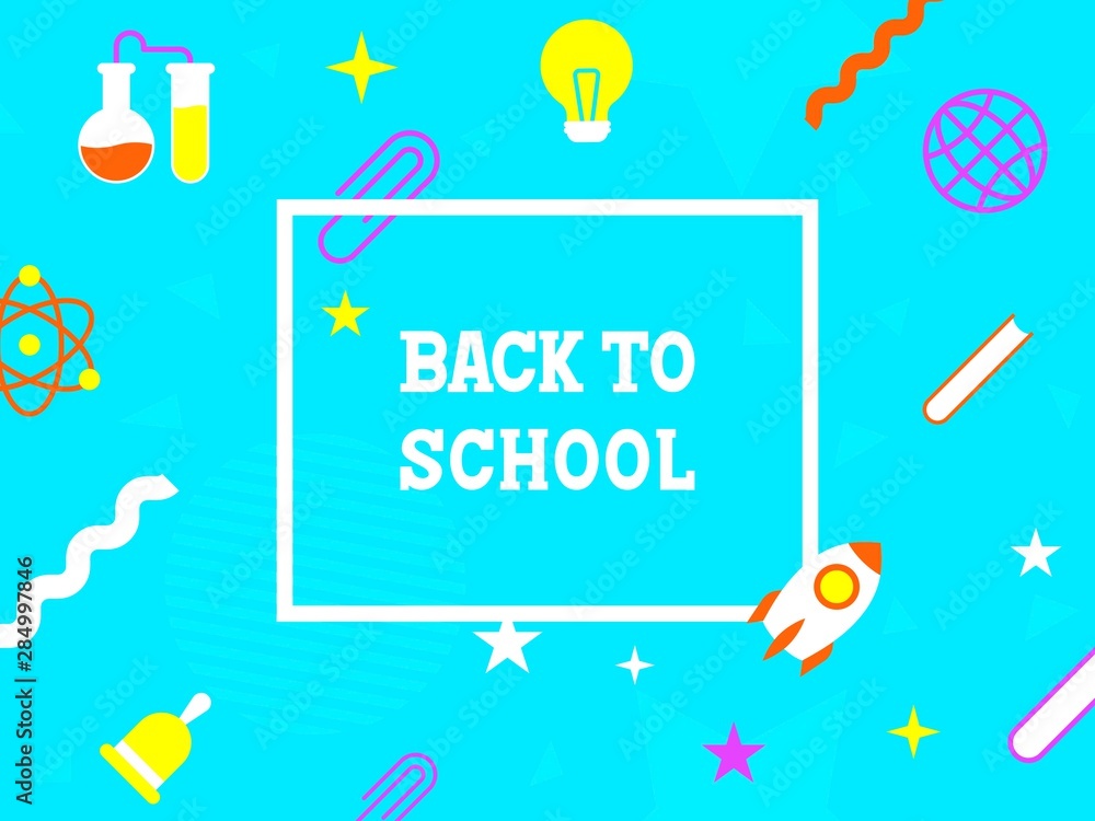 Back to school, School supplies poster template