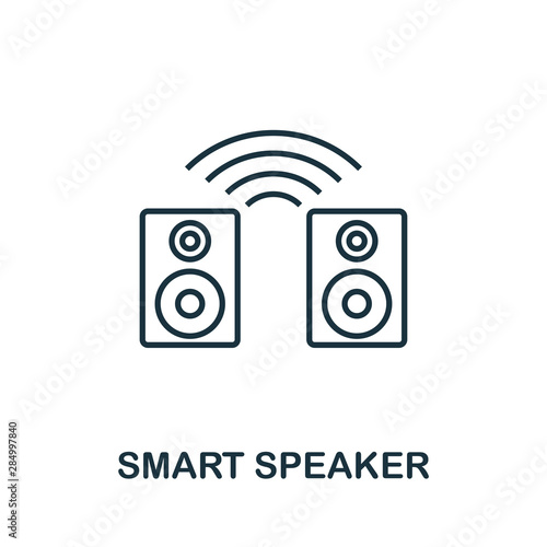Smart Speaker outline icon. Creative design from smart devices icon collection. Premium smart speaker outline icon. For web design, apps, software and printing.