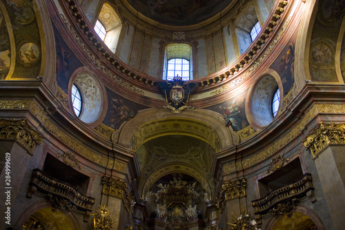 Luxury interior of St Peter Church  Peterskirche  in Vienna