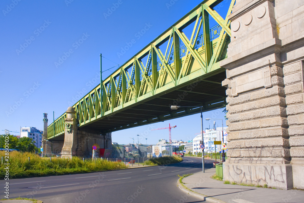 Green metro bridge in Vienna