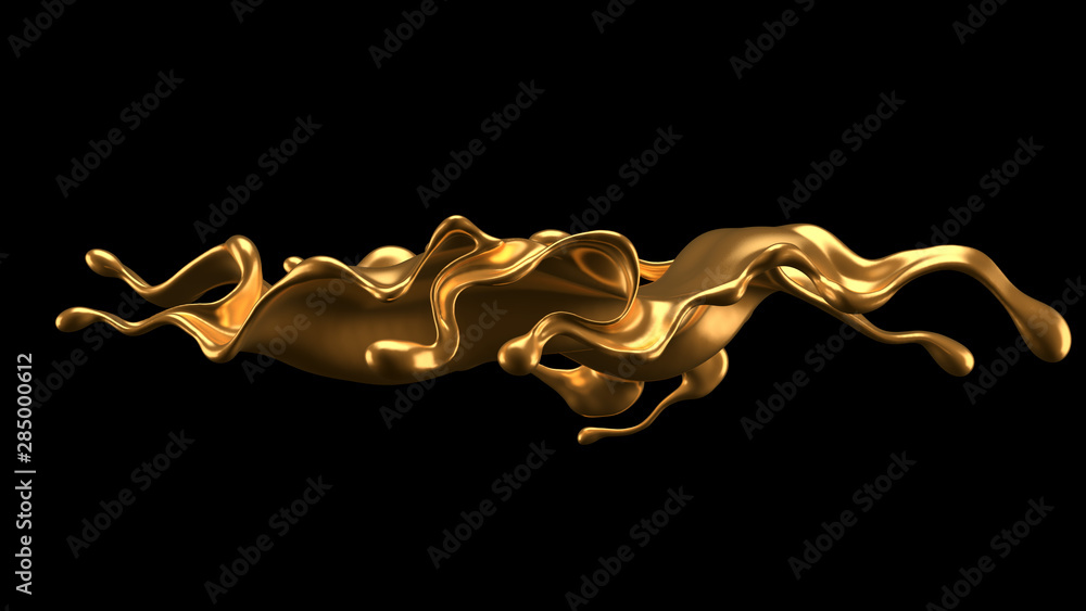 Luxury elegant splash liquid gold. 3d illustration, 3d rendering. Luxury elegant splash liquid gold. 3d illustration, 3d rendering.