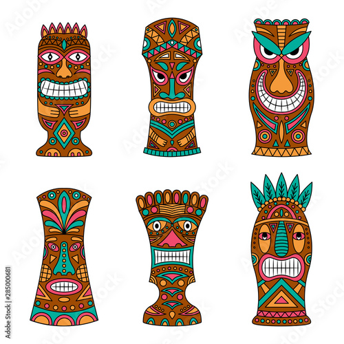 Hand drawn tahitian totem.