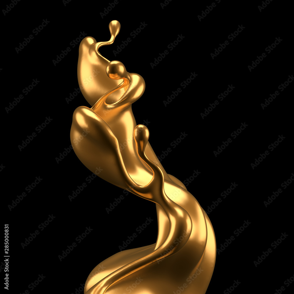 Luxury elegant splash liquid gold. 3d illustration, 3d rendering. Luxury elegant splash liquid gold. 3d illustration, 3d rendering.