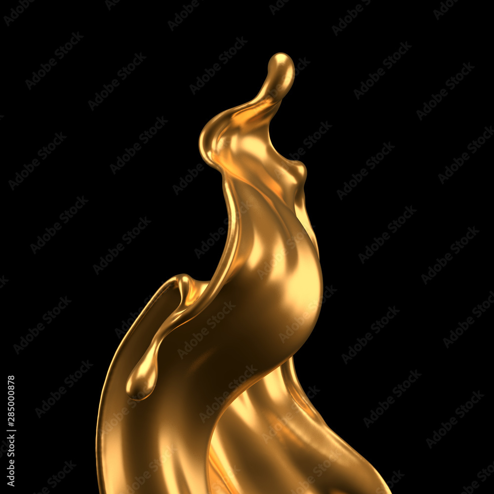 Luxury elegant splash liquid gold. 3d illustration, 3d rendering. Luxury elegant splash liquid gold. 3d illustration, 3d rendering.