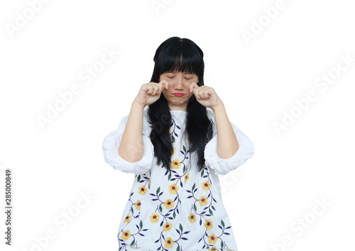 Cute Asian Girl Crying.