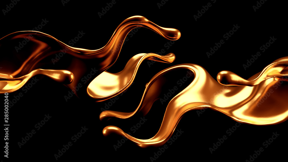 Luxury elegant splash liquid gold. 3d illustration, 3d rendering. Luxury elegant splash liquid gold. 3d illustration, 3d rendering.
