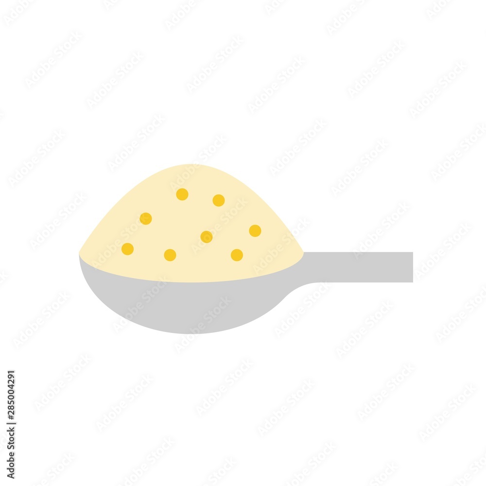 Spoon of sugar vector icon, flat design Spoon of sugar vector icon, flat design