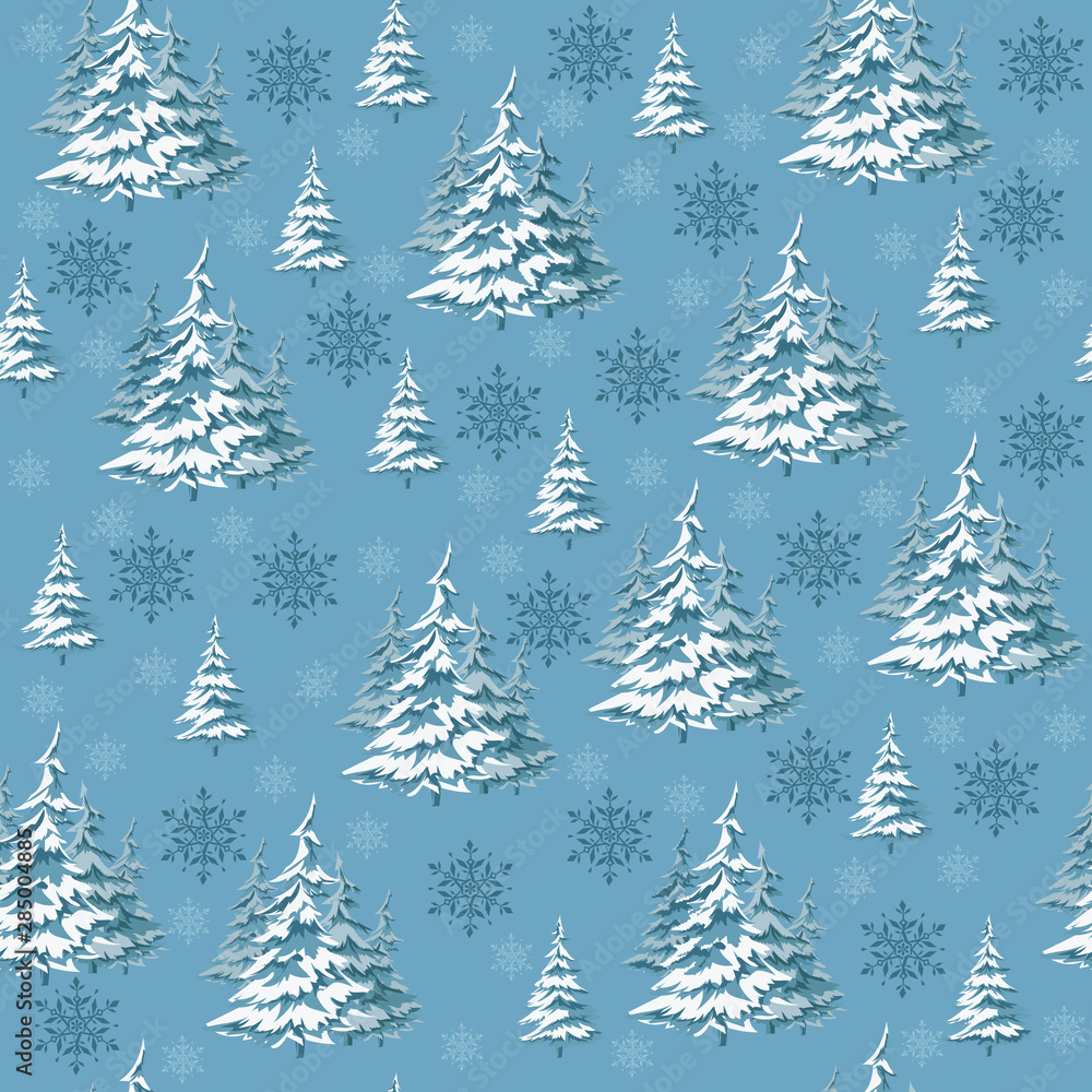 Seamless Vintage Christmas Pattern for gift wrap and fabric design