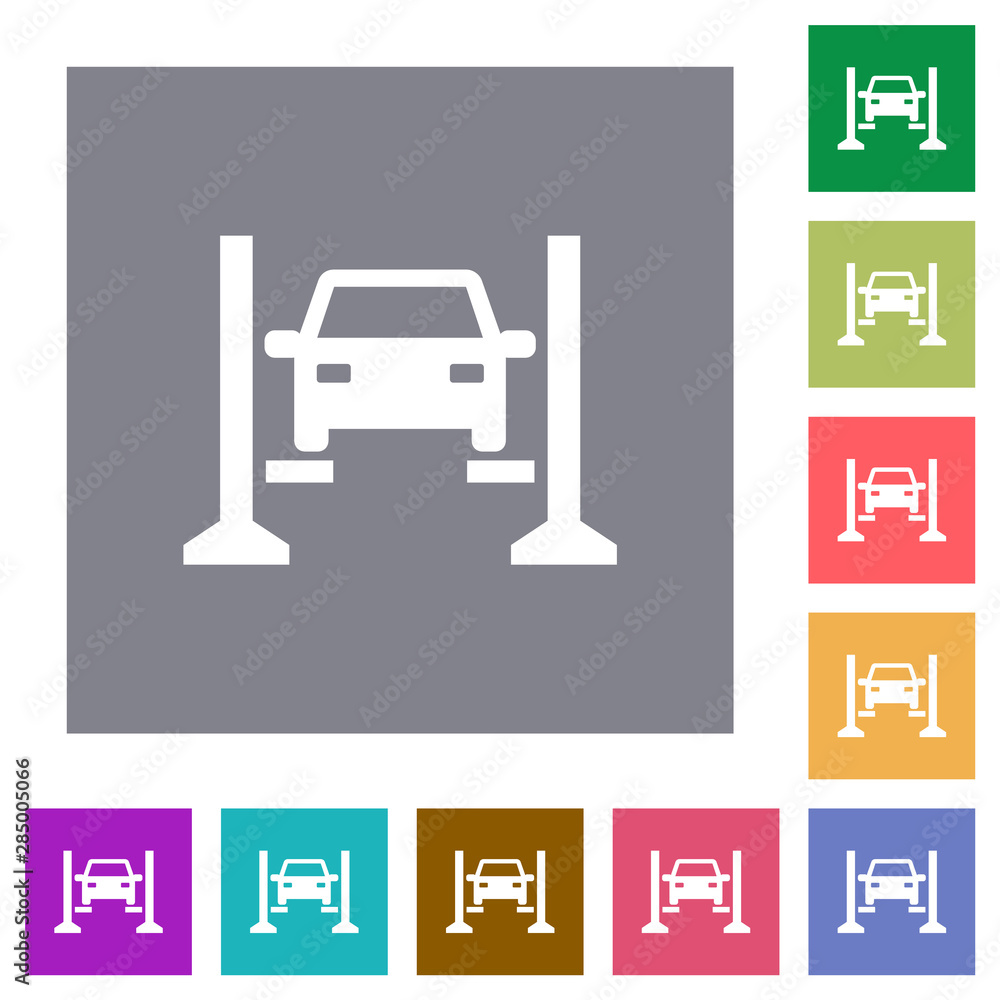 Car service square flat icons Car service square flat icons