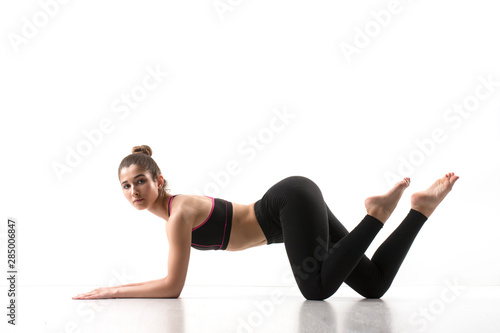 girl doing gymnastic exercises 