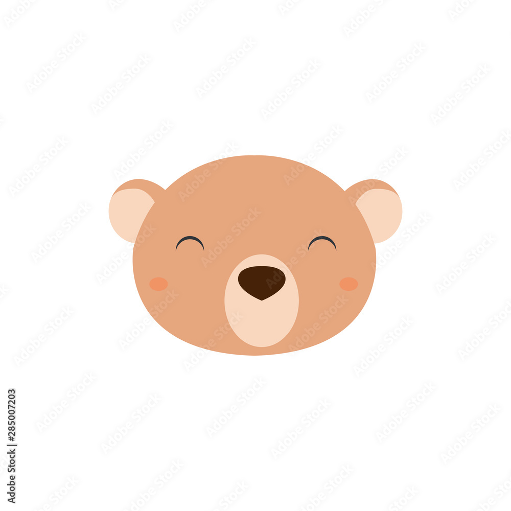 Fototapeta premium Cute bear round vector graphic icon.grizzly bear animal head, face illustration. Isolated on white background