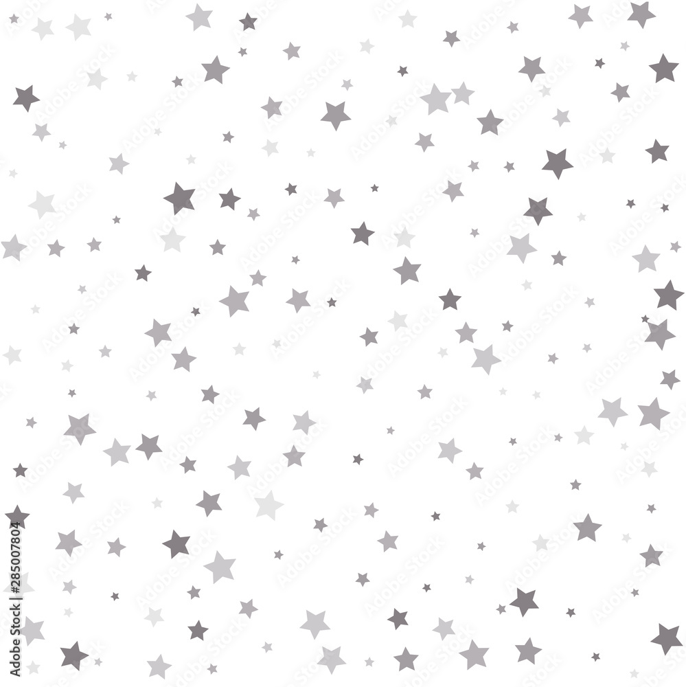 Abstract pattern of random falling silver stars. Festival decor. Abstract pattern of random falling silver stars. Festival decor.