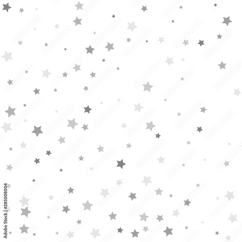 Silver stars on a square background. Vector illustration.