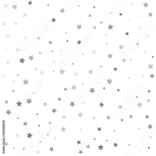 Confetti cover from silver stars. Glitter pattern for banner  greeting card.