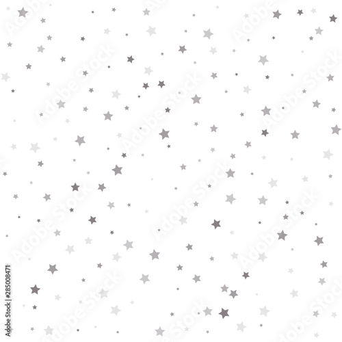 Silver flying stars confetti magic cosmic christmas vector. Christmas stars background vector  flying silver sparkles confetti.