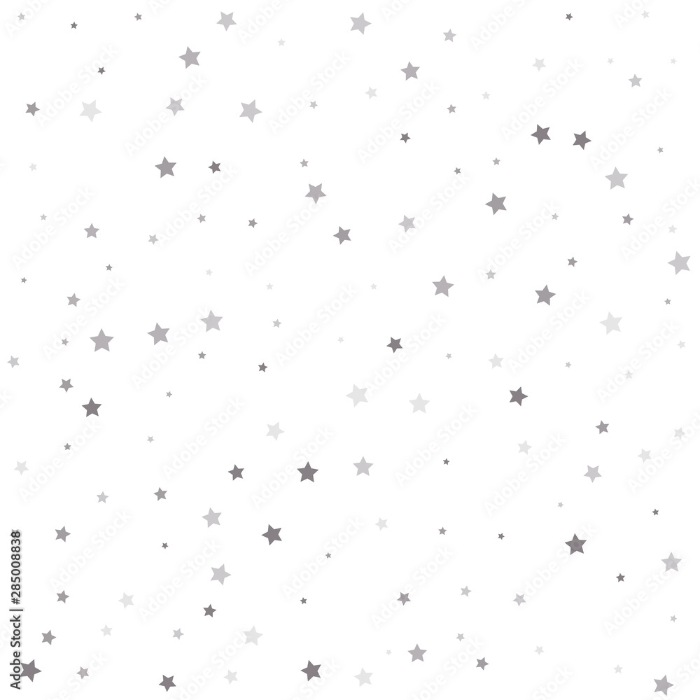 Falling silver stars abstract decoration for party, birthday celebrate, anniversary or event, festive. Silver flying stars confetti magic cosmic christmas vector. Falling silver stars abstract decoration for party, birthday celebrate, anniversary or event, festive. Silver flying stars confetti magic cosmic christmas vector.