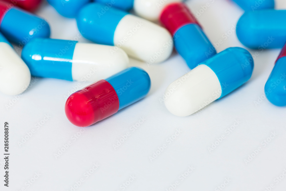 Prescription pills on white background. Prescription pills on white background.
