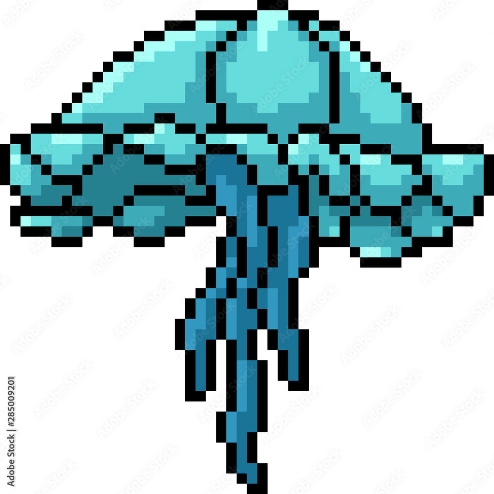 Fototapeta premium vector pixel art jellyfish