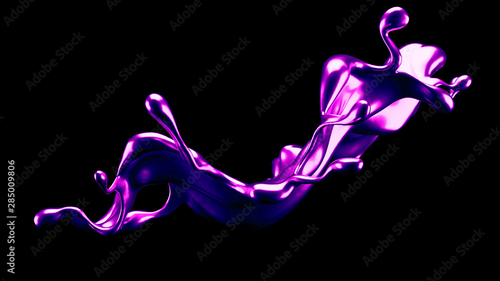 Fototapeta premium Luxury elegant splash liquid gold. 3d illustration, 3d rendering.