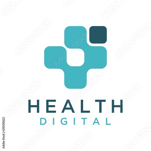 digital health symbol vector logo