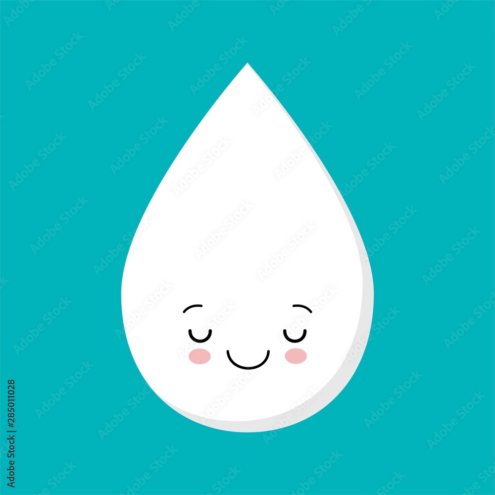 Cute Drop of milk. Liquid droplet web icon. Flat style for graphic and web design, Modern simple vector sign. Internet concept.
