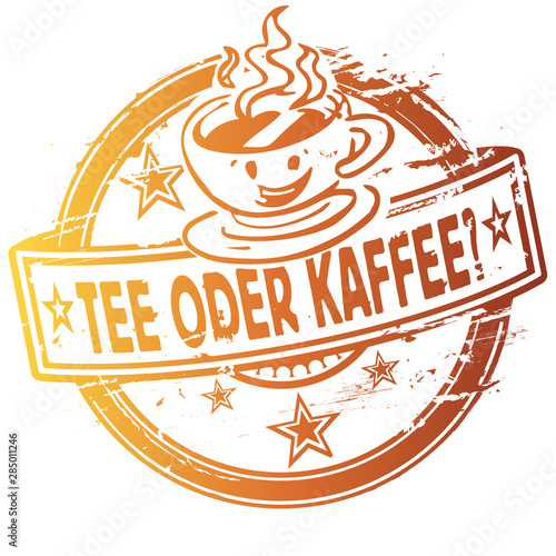 Stempel mit Tee oder Kaffee  
