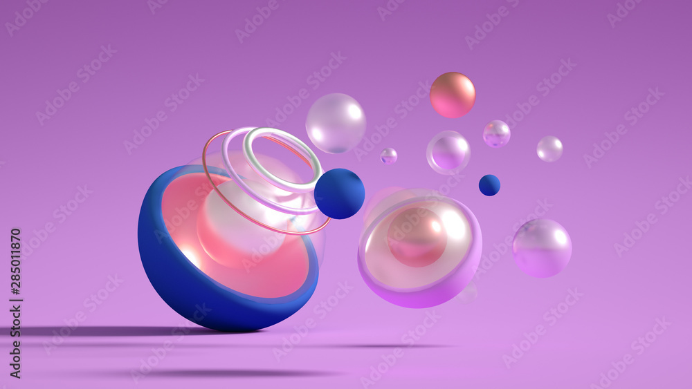 Obraz premium Minimalism geometry background. 3d illustration, 3d rendering.