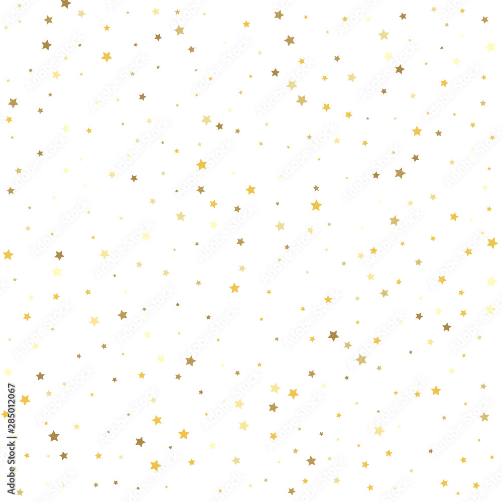 Golden stars on a square background. Texture of gold foil. Golden stars on a square background. Texture of gold foil.