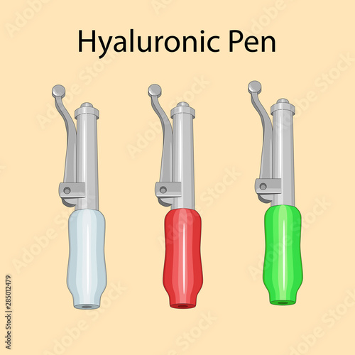 Hyaluronic pens on the light background isolated