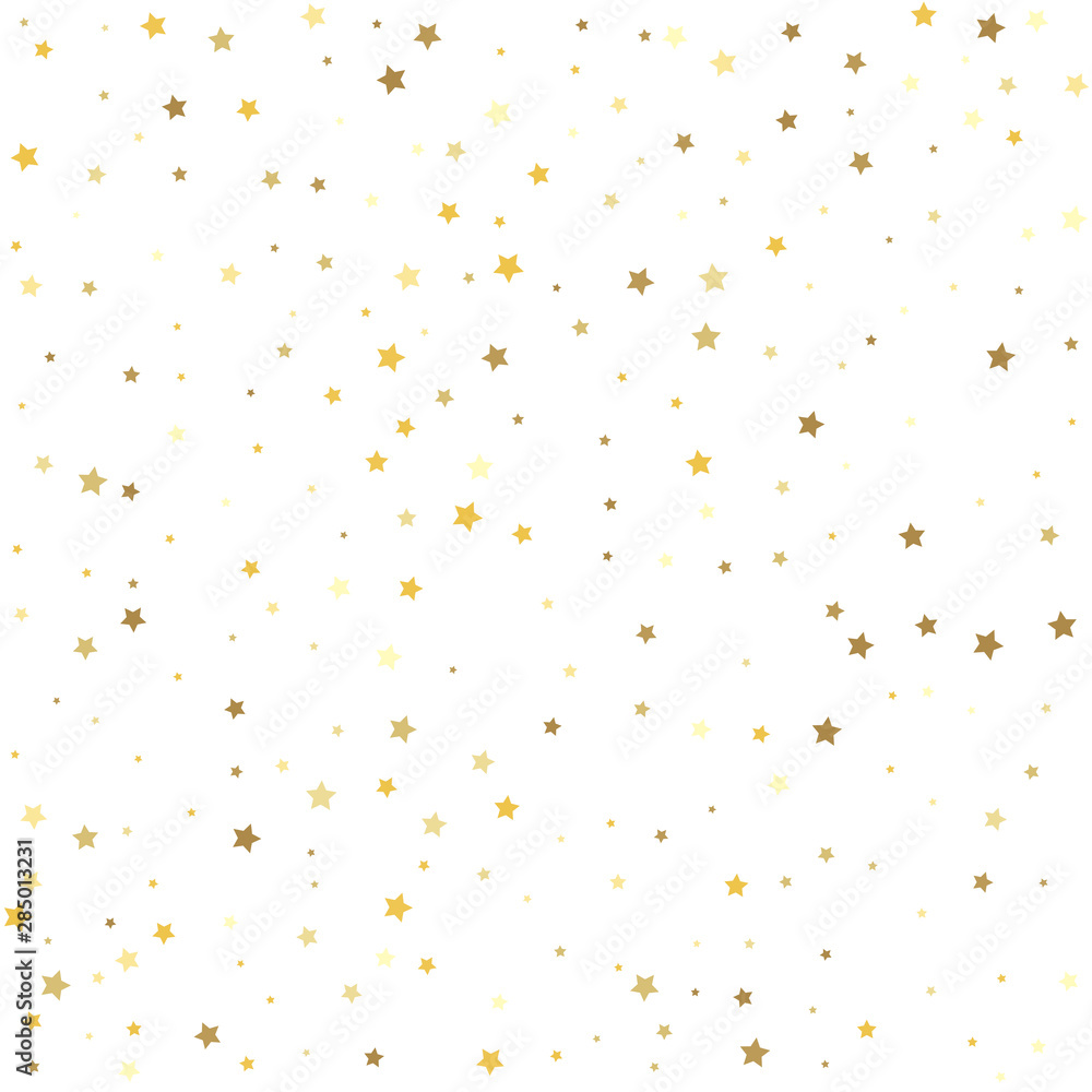 Gold stars on a white background. Texture of gold foil. Gold stars on a white background. Texture of gold foil.