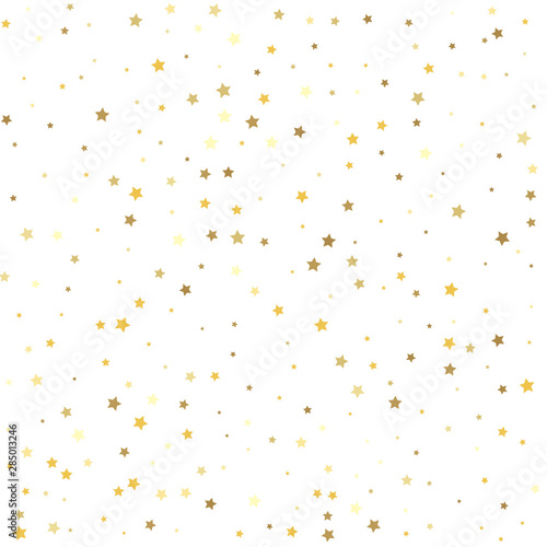 Golden stars on a square background. Sparkle tinsel elements celebration graphic design.