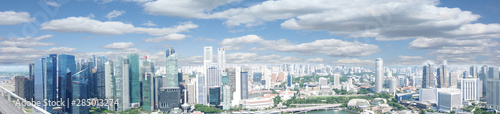 Singapore skyline panorama in a beautiful sunny day