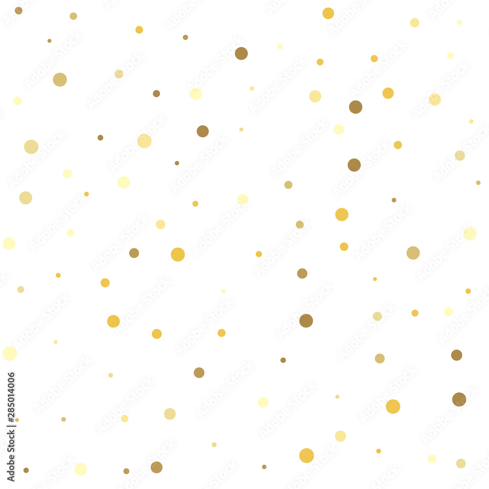 Holiday party decor. Confetti cover from gold dots. Holiday party decor. Confetti cover from gold dots.